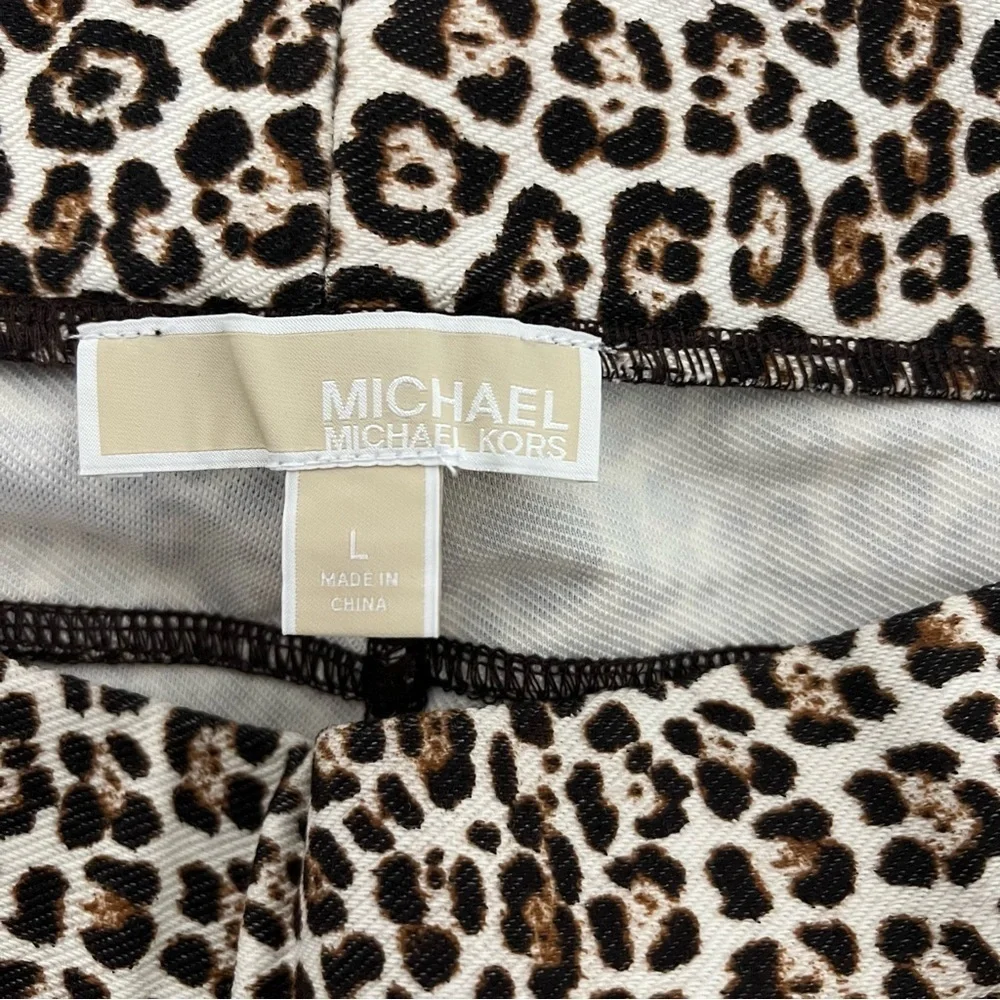 Michael Kors Women’s Leopard Print Black/Brown Jeggings Business Casual EUC